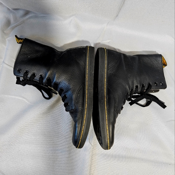 Dr Martens Stratford Boots Black Leather Goth Floral Lining High Lace Up Size 7 - Picture 7 of 9